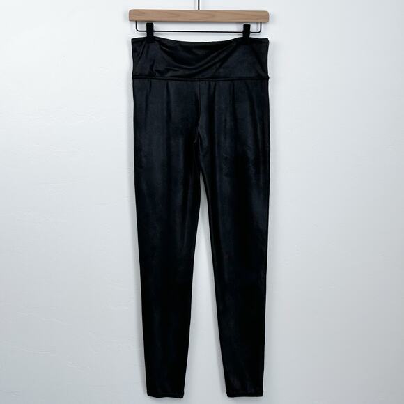 Spanx PETITE Faux Leather Black High-Waisted Leggings - Picture 2 of 8